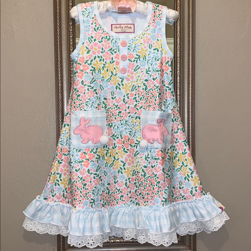 NWT Cheeky Plum Cottontail 18-24M Easter Bunny Tank Dress
